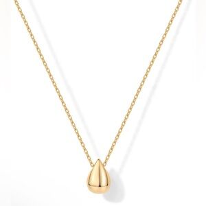 Elegant Yellow or White Gold Teardrop Necklace